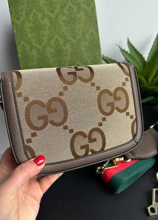 Брендова сумочка натуральна шкіра gucci horsebit jumbo під гучі колір коричневий люкс якість сумка натуральная кожа топ качество гучи4 фото