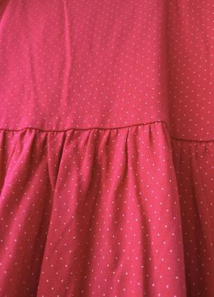 Яркое розовое трикотажное платье малинового цвета для девочки3 фото