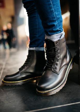 Шикарные женские зимние ботинки dr.martens classic “blak”2 фото