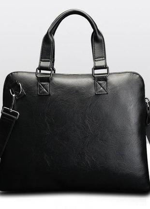 Мужской деловой портфель для документов кожа пу, стильная мужская сумка формат а4 для ноутбука3 фото
