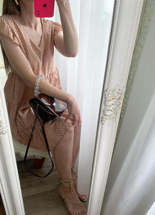 Платье оверсайз в горошек розовое платье универсальное базовое4 фото