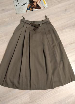 Крутая стильная брэндовая юбка трапеция макси с карманами и ремнем6 фото