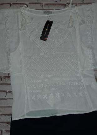 Женская блуза рубашка в этно стиле cache cache.  новая с бирками.2 фото