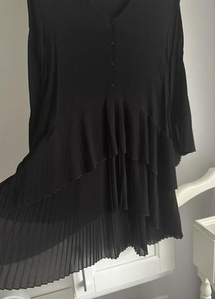 Zara плиссированное платье блузка плиссировка гофре пліссе туніка5 фото