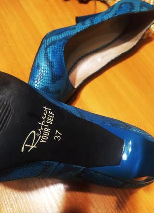 Неймовірно красиві трендові кожані бірюзові тигрові туфлі човники respect your self 37 шкіра кожа8 фото