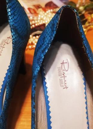 Неймовірно красиві трендові кожані бірюзові тигрові туфлі човники respect your self 37 шкіра кожа7 фото