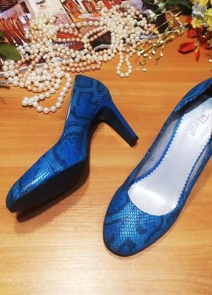 Неймовірно красиві трендові кожані бірюзові тигрові туфлі човники respect your self 37 шкіра кожа2 фото