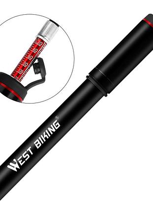 Насос велосипедный west biking 0711053 black с индикатором давления ручной dr-11
