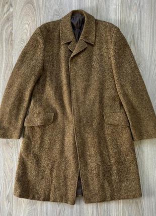 Оригінальне вінтажне вовняне пальто harris tweed