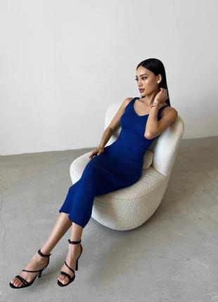 Літній синій сарафан жіночий міді