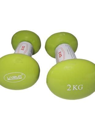 Гантелі вінілові пара liveup vinyl dumbbell egg head ku-22