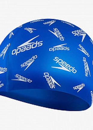 Шапка для плавання speedo slogan prt cap ju синій, білий дит osfm ku-22