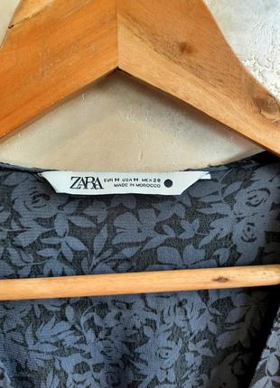 Zara длинное платье-рубашка в цветочный принт10 фото
