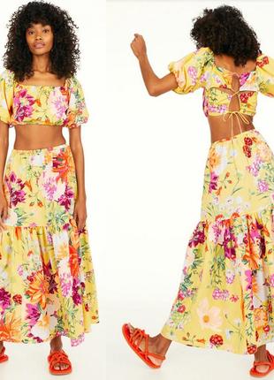 Яскравий квітковий костюм h&m з ліоцелем m-l-xl8 фото