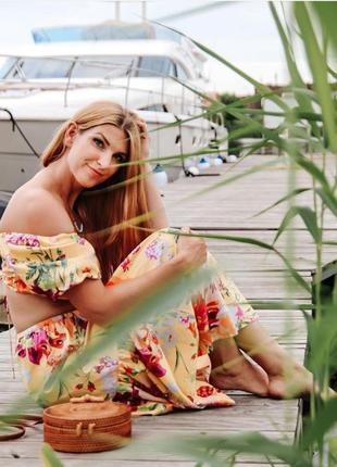 Яскравий квітковий костюм h&m з ліоцелем m-l-xl5 фото