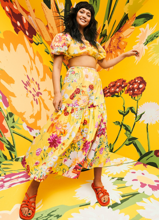 Яскравий квітковий костюм h&m з ліоцелем m-l-xl2 фото