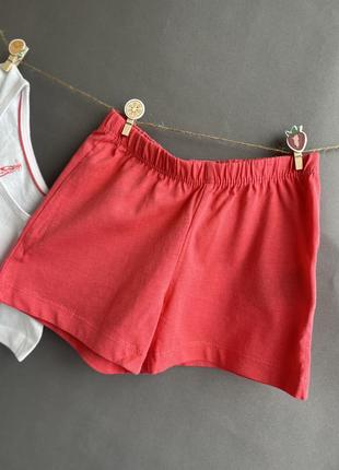 Комплект для девочек, костюм футболка и шорты, размер 86/92, 1-2 года3 фото
