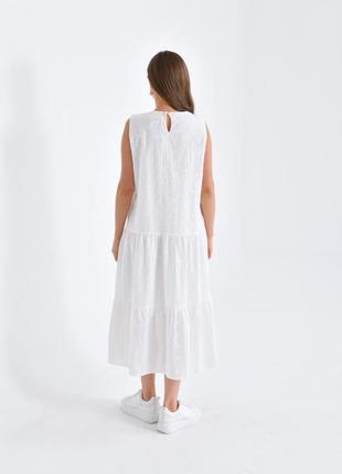 Платье женское белое хлопковое с прошвой2 фото