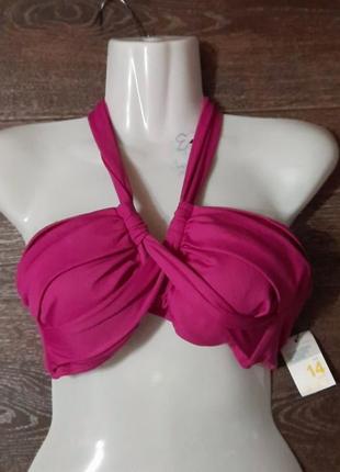 Брендовый стильный верх купальника в рубчик р.14 /42 от primark