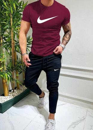 Комплект с принтом в стиле найк country nike костюм футболка + штаны летний