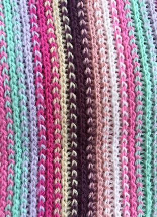 Теплий вовняний шарф італійський, зимовий шарфик, яскравий, рожевий4 фото