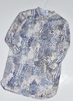 Peter hahn красивая льняная блуза с абстрактным принтом