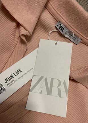 Кроп-футболка-поло в рубчик zara р. s/8/3610 фото