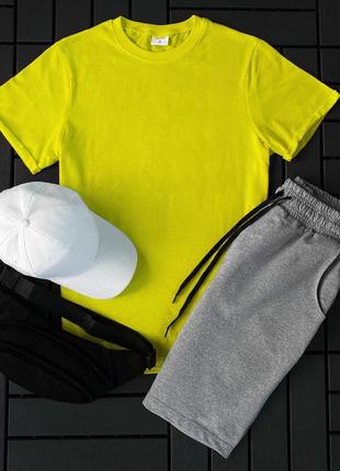 Топ ціна! спортивний літній комплект базовий костюм футболка + шорти + кепка2 фото