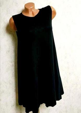 Летнее чёрное платье трапеция3 фото