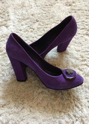 Туфли замшевые фиолетовые4 фото
