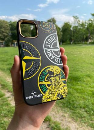 Чохол stone island для iphone, чехол для айфона | високоякісний шкіряний матеріал1 фото