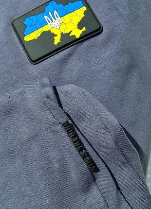 Патріотичний преміум костюм літній з мапою україни комплект шорти і футболка нашивка2 фото