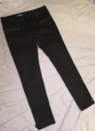 Стрейч,угольно-чёрные,зауженные джинсы,скинни с молниями,cubus3 фото