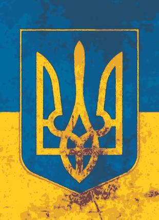Картина по номерам воля 40*50 см рывьера бланка герб украины трезуб