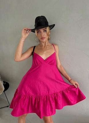 Платье мини качественная базовая желтая черная малиновая розовая бирюзовая трендовая стильное короткое платье1 фото