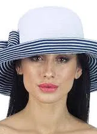 Красивая синя-белая пляжная шляпа, объем 56-58