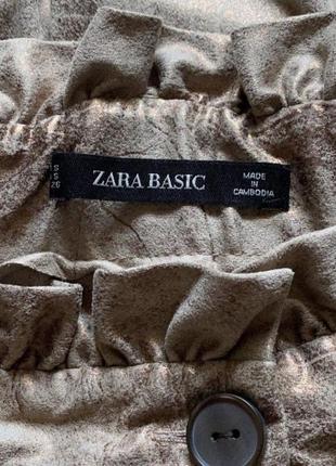 Zara, спідниця, юбка, міді, бежева, з напиленням, розширена, на ґудзиках, з поясом,8 фото