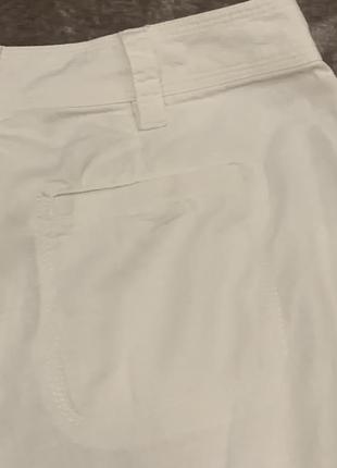 Белые летние бриджи удлиненные шорты m&s лен/ хлопок размер 16/ l-xl5 фото