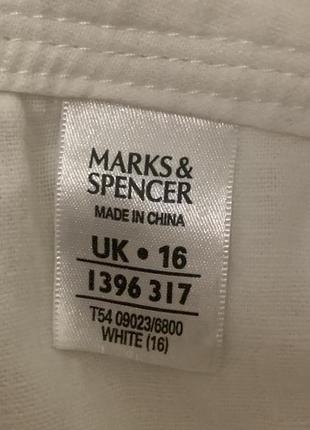 Белые летние бриджи удлиненные шорты m&s лен/ хлопок размер 16/ l-xl7 фото