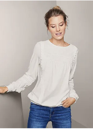 Шикарна кофтинка, блузка з вишивкою, молочного кольору, тсм чибо. l