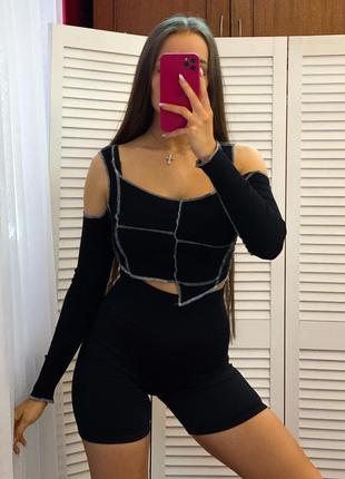 Водолазка лонгслив топ кроп топ гольфик лонг гольф бодик боди shein шейн печворк пэчворк