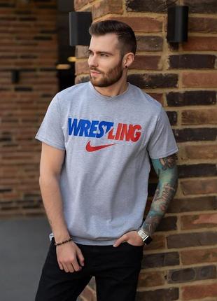 Спортивна трикотажна футболка найк nike літня з принтом wrestling