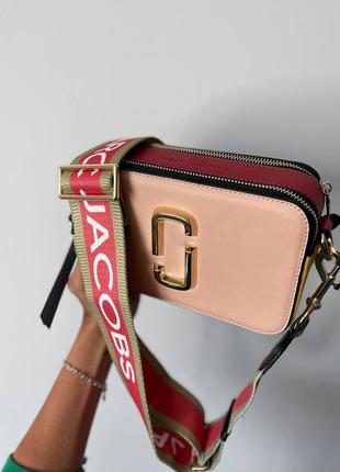 Сумка marc jacobs snapshot pink / yellow logo