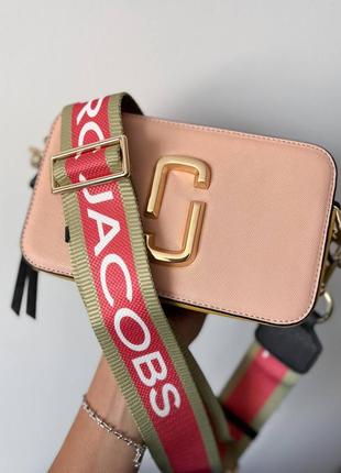 Сумка marc jacobs snapshot pink / yellow logo3 фото