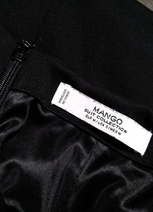Стреч-трикотажная,чёрная,офисная юбка-карандаш с разрезом,на стройняшку,mango8 фото
