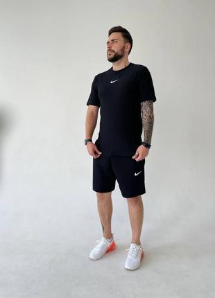 Мужской летний костюм шорты и футболка с принтом в стиле найк nike качественный комплект