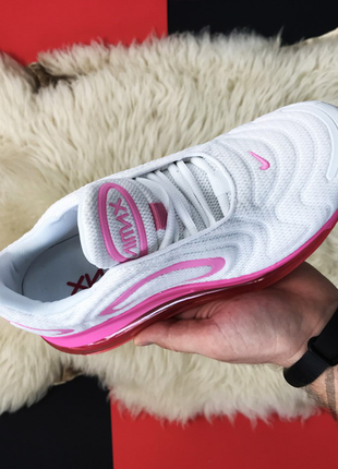 Женские кроссовки nike air max 720 white pink rise laser fuchsia ar9293-1034 фото