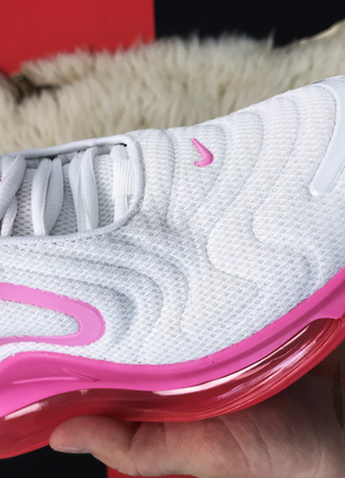 Женские кроссовки nike air max 720 white pink rise laser fuchsia ar9293-1038 фото