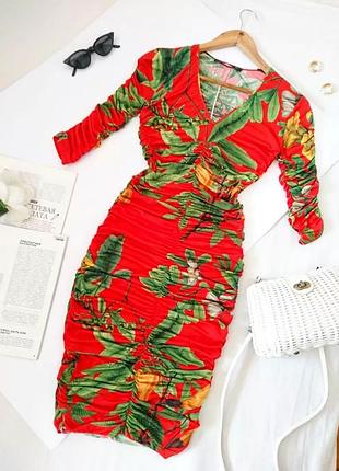 Стильна сукня/платье/плаття в обтяжку з драпіруванням zara, на р. xs/xxs 💔