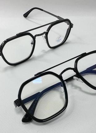 Очки компьютерные унисекс авиаторы многоугольные в комбинированной оправе